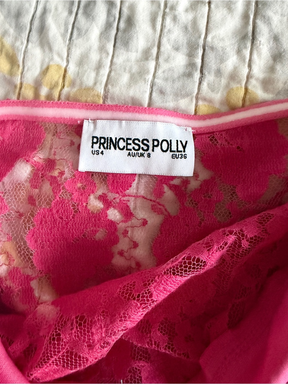 Princess Polly Fuchsia Halter Lace & Sequin Mini Dress - Picture 7 of 8